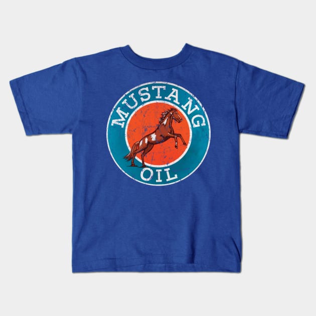 Mustang Oil Kids T-Shirt by MindsparkCreative